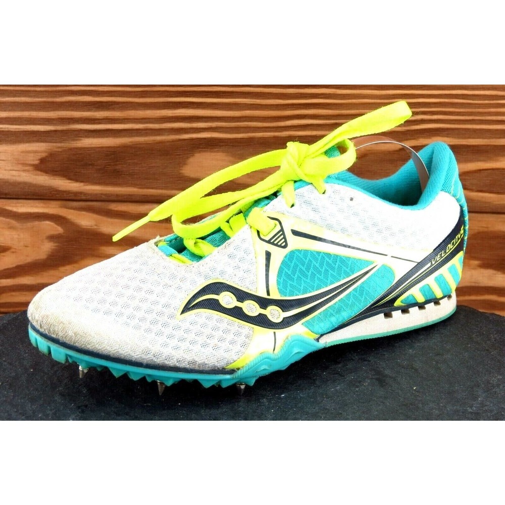 Saucony Velocity 5 Size 6 M Blue Lace Up Cleats Fabric Women Shoe 101884